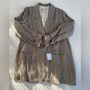 NWT Free People Plaid Beckett Boyfriend Blazer - size S